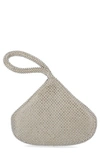 Jessica Mcclintock Staci Beaded Mesh Wristlet In Pearl