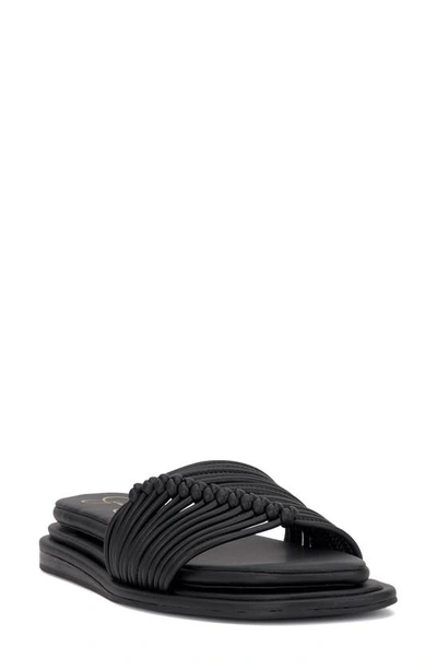 Jessica Simpson Belarina Slide Sandal In Black Faux Leather