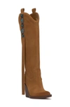 Jessica Simpson Lisabeth Western Boot In Brown Sugar Leather