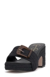Jessica Simpson Peccio Espadrille Platform Slide Sandal In Black Raffia
