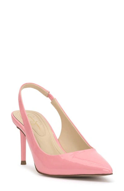 Jessica Simpson Souli Slingback Pointed Toe Pump In Bubble Gum Pink