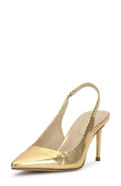 Jessica Simpson Souli Slingback Pointed Toe Pump In Gold
