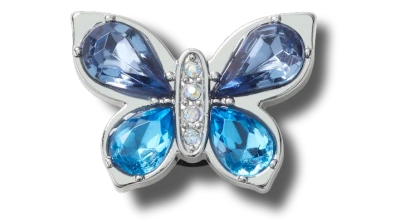 Jibbitz Blue Gem Butterfly In White