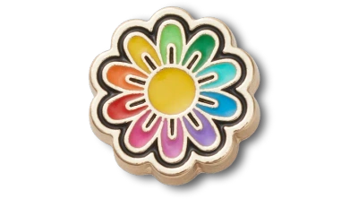 Jibbitz Festival Gold Rainbow Daisy In Multi