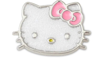 Jibbitz Kids' Hello Kitty Glitter Cat In White