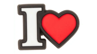 Jibbitz I Heart In White/black/red
