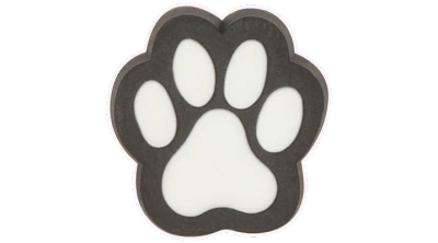 Jibbitz Paw Print In White/black