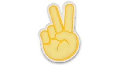 Jibbitz Kids' Peace Hand Sign In Yellow