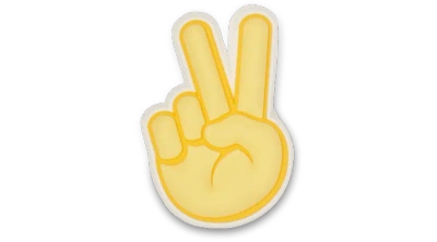 Jibbitz Peace Hand Sign In Yellow
