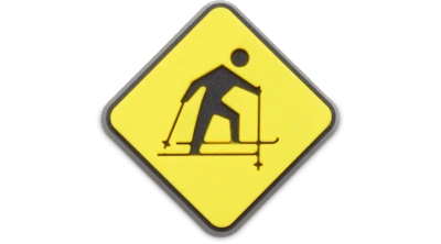 Jibbitz Ski Slope Warning Sign In Yellow