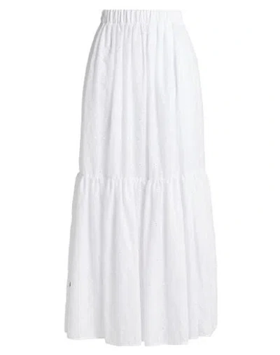 Jijil Woman Maxi Skirt White Size 4 Polyester, Cotton
