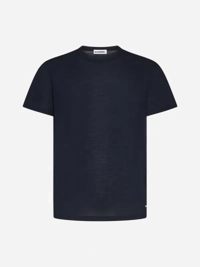 Jil Sander+ Logo Cotton T-shirt In Dark Blue