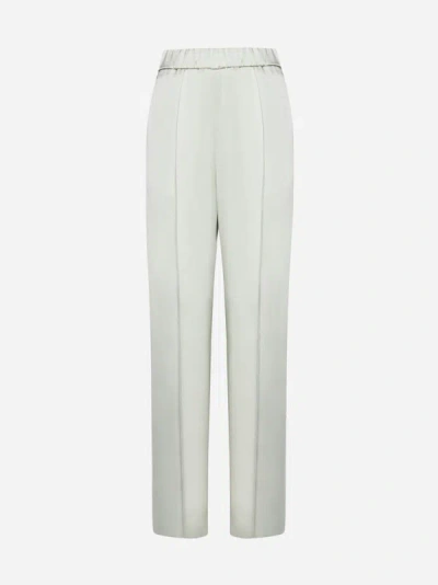 Jil Sander Acetate And Viscose Trousers In Pastel Green