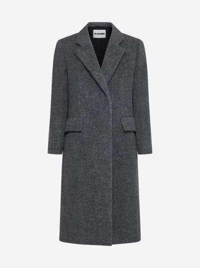 Jil Sander Alpaca-blend Single-breaded Coat In Shadow