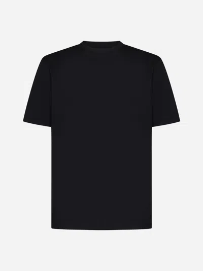 Jil Sander Back Logo Cotton T-shirt In Black