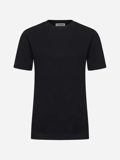 Jil Sander Black Cotton Jersey Crewneck T-shirt
