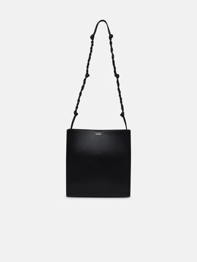 Jil Sander Black Leather Midi Tangle Crossbody Bag