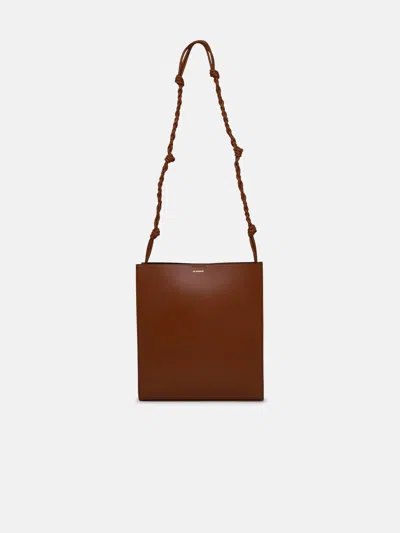 Jil Sander Brown Leather Midi Tangle Bag