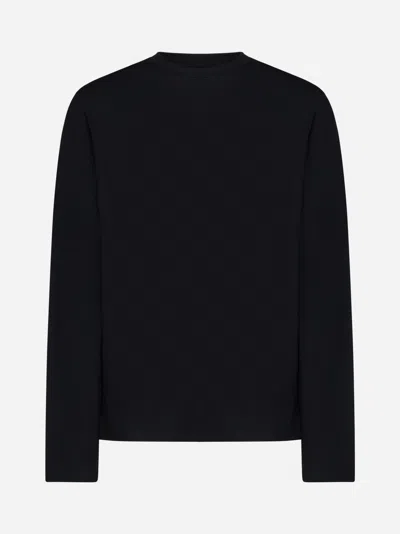 Jil Sander Cotton Long-sleeved T-shirt In Black
