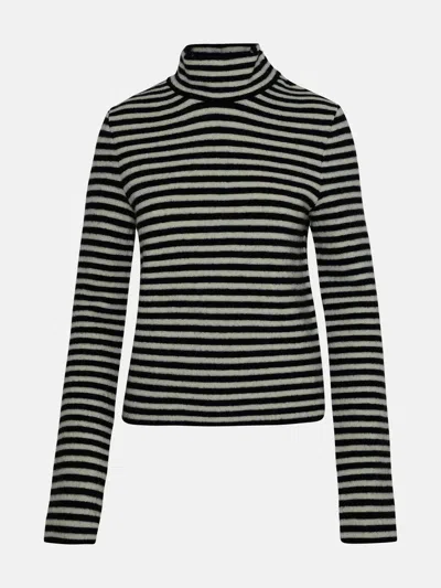 Jil Sander Dolcevita Rigata Logo In Black