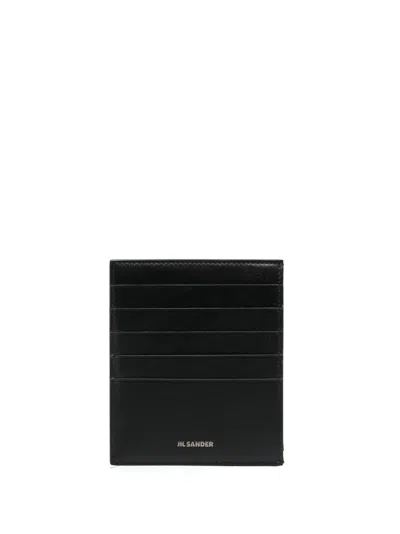 Jil Sander Embossed-logo Card Holder In Black