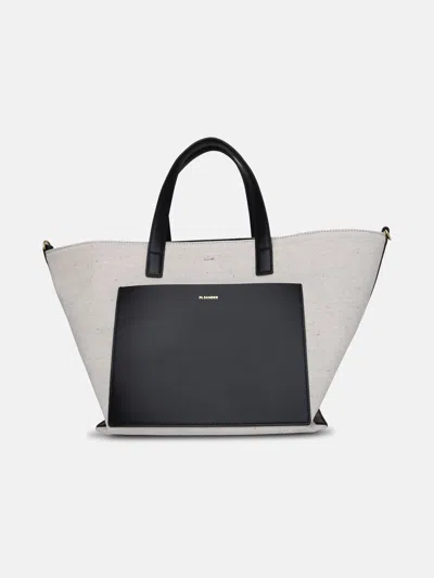 Jil Sander Ivory Cotton Wander Square Bag In White