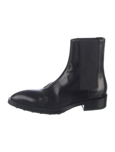 Pre-owned Jil Sander Leather Chelsea Boots In Black