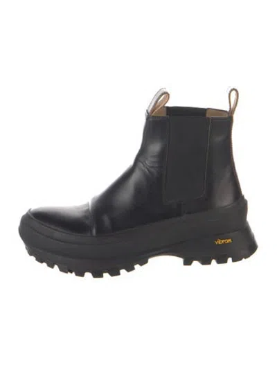 Pre-owned Jil Sander Leather Chelsea Boots In Black
