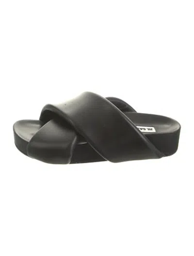 Pre-owned Jil Sander Leather Slides In Green