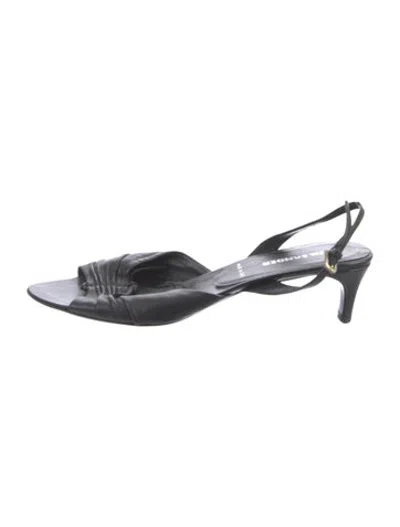 Pre-owned Jil Sander Leather Slingback Pumps In Black