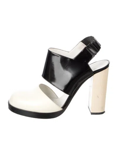 Pre-owned Jil Sander Leather Slingback Pumps In Black
