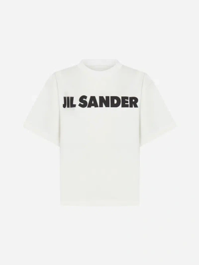 Jil Sander Logo Cotton T-shirt In Porcelain