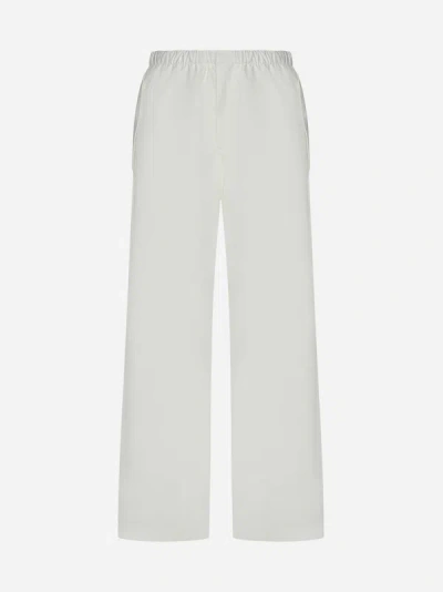 Jil Sander Loose-fit Cotton Trousers In Chalk