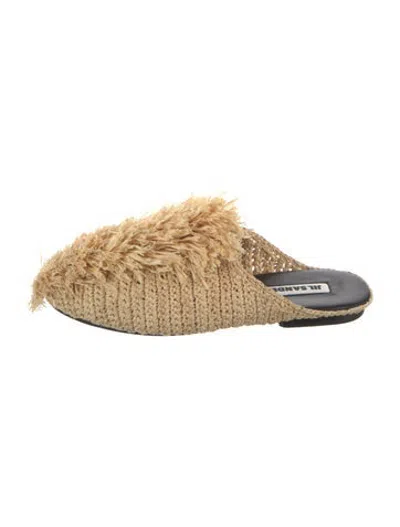 Pre-owned Jil Sander Raffia Mules In Neutrals