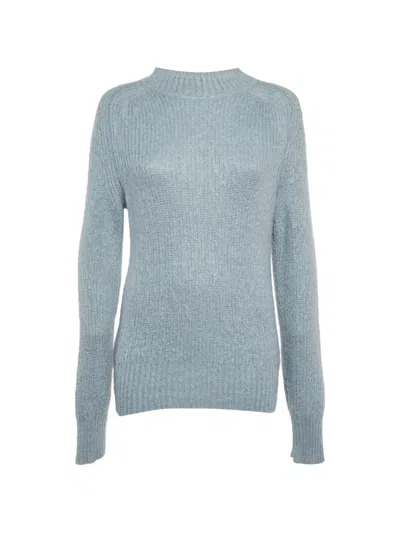 Pre-owned Jil Sander Rib-knit Mock-neck Sweater In Blue