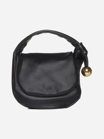 Jil Sander Sphere Leather Bag In Black