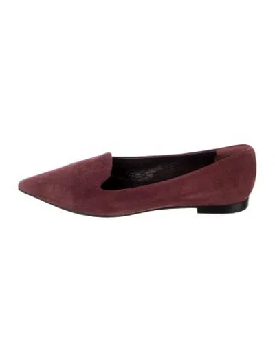 Pre-owned Jil Sander Suede Loafers In Burgundy