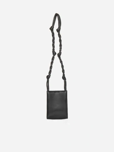 Jil Sander Tangle Leather Small Bag In Black