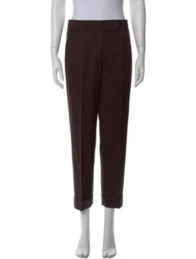 Pre-owned Jil Sander Virgin Wool Straight Leg Pants In Brown