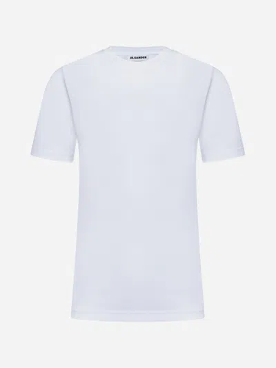 Jil Sander White Cotton Jersey Crewneck T-shirt