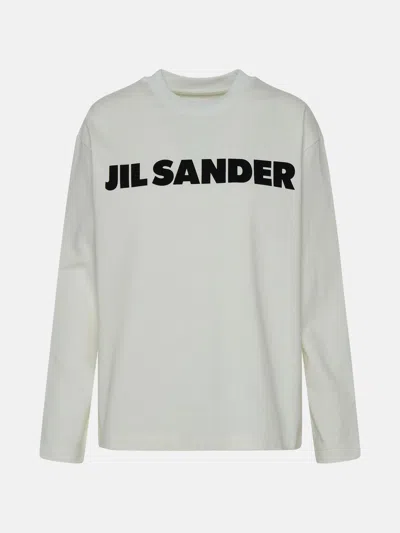 Jil Sander White Cotton Top In Ivory