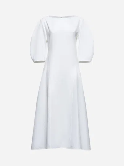 Jil Sander White Linen Midi Dress