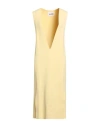 Jil Sander Woman Midi Dress Yellow Size 4 Viscose, Polyamide, Polyester, Elastane