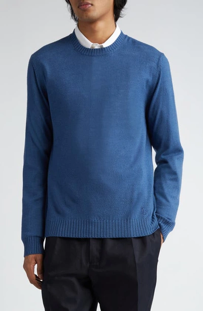 Jil Sander Wool Crewneck Sweater In French Blue
