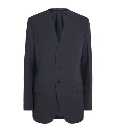 Jil Sander Wool Gabardine Blazer In Blue