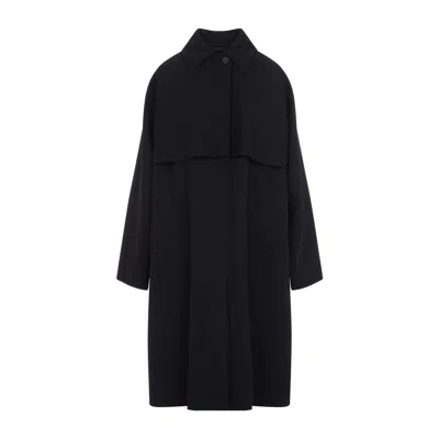 Jil Sander Wool Trench Jacket In Black