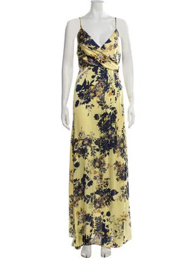 Pre-owned Jill Stuart Floral Print Long Dress In Yellow