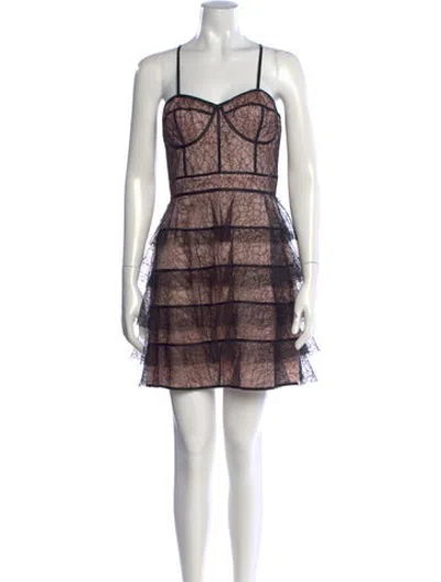 Pre-owned Jill Stuart Lace Pattern Mini Dress In Pink