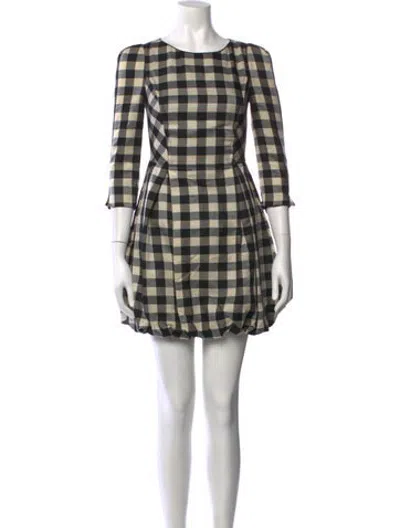 Pre-owned Jill Stuart Plaid Print Mini Dress In Neutrals