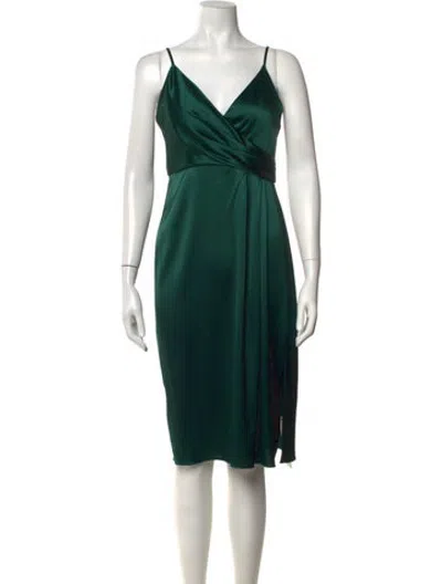 Pre-owned Jill Stuart V-neck Midi Length Dress In Green